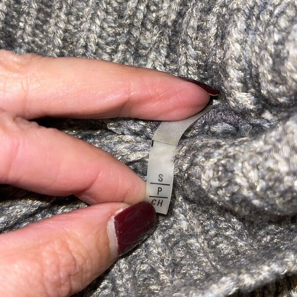 Elie Tahari Womens Mock Neck Metallic Speckle Sweater Charcoal Gray Size Small - Picture 8 of 10